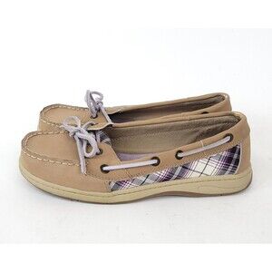 Croft & Barrow Boat Shoes Womens 7.5M Moccasins Loafers Brown Leather Slip On